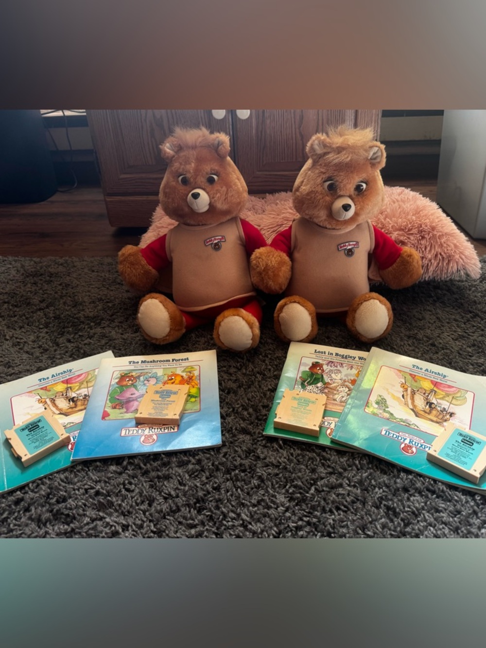 Teddy Ruxpin Plush Bear - Brown with Red Shirt